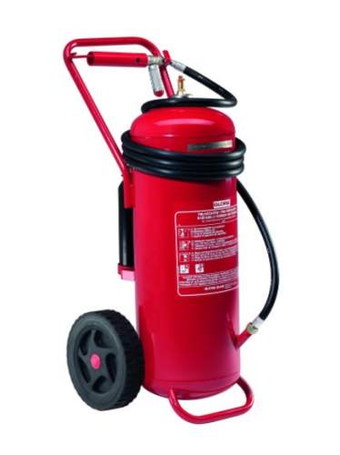 Gloria SEF 50/5 – Fahrbarer AB Schaum Auflade-Feuerlöscher mit 5 Meter Schlauch, EN 1866, 50 LE, 50l 